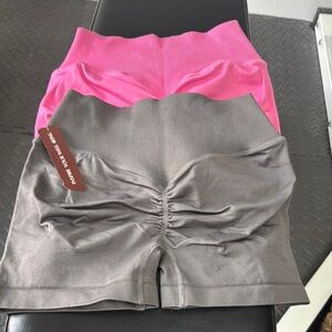 Pink and Gray Women's Shorts